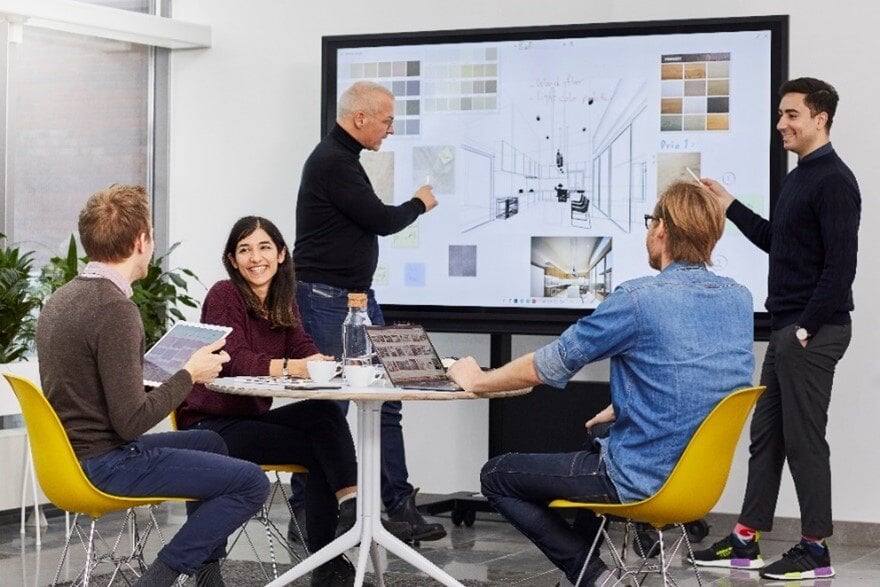 Interactive InGlass Display With A Digital Whiteboard