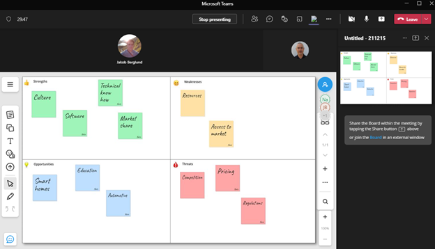 Using FlatFrog Board whiteboard inside Microsoft Teams